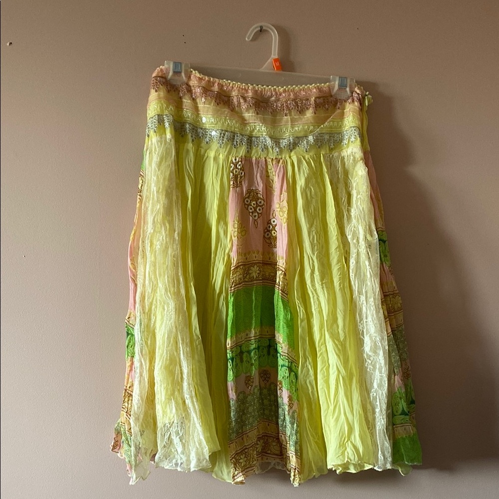 Multi-textured Flowy Skirt